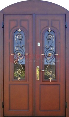 Двухстворчатая стальная дверь Винорит в форме арки ДА-55 в Твери