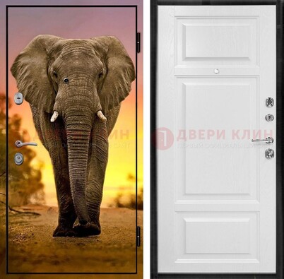 Металлическая дверь с фотопечатью слона ДФ-30 в Твери