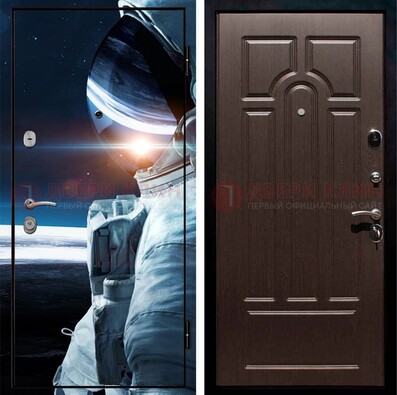 Синяя стальная дверь с фотопечатью ДФ-4 в Твери