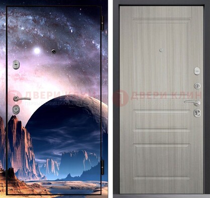 Железная дверь с фотопечатью космоса и планеты ДФ-50 в Твери