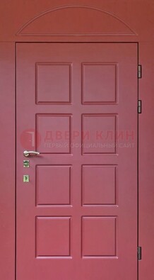 Красная стальная дверь с верхней фрамугой ДФГ-13 в Твери