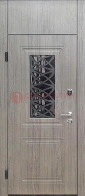 Металлическая дверь Винорит стекло и ковка с фрамугой ДФГ-33 в Твери