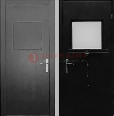 Черная стальная дверь в кассу ламинат внутри ДКС-3 в Твери