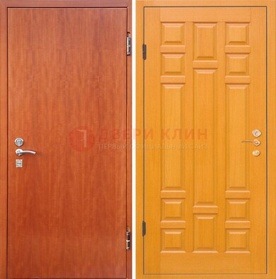 Оранжевая входная дверь с ламинатом МДФ внутри ДЛ-21 в Твери