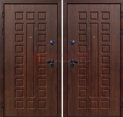Коричневая железная дверь с МДФ снаружи ДМ-113 в Твери