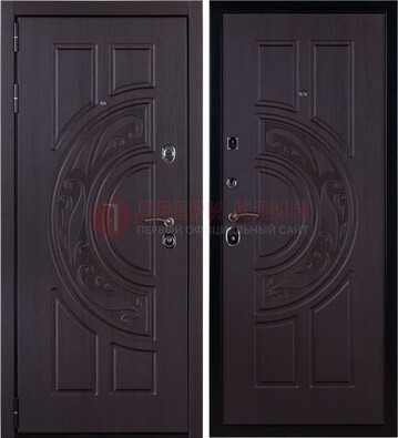 Коттеджная темная стальная дверь с МДФ ДМ-134 в Твери