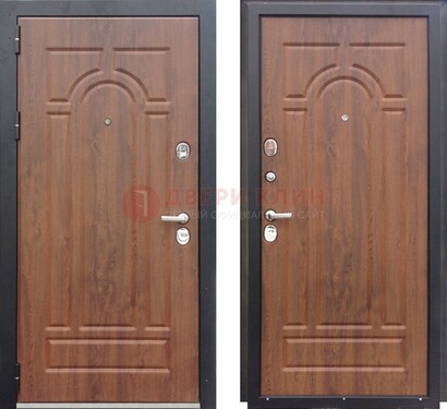 Коричневая железная дверь с МДФ ДМ-137 в Саратове