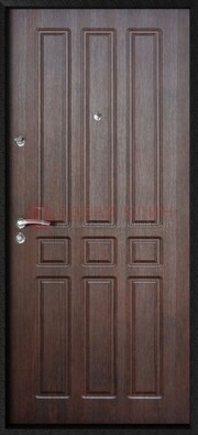 Темная железная дверь с МДФ ДМ-141 в панельный дом в Твери