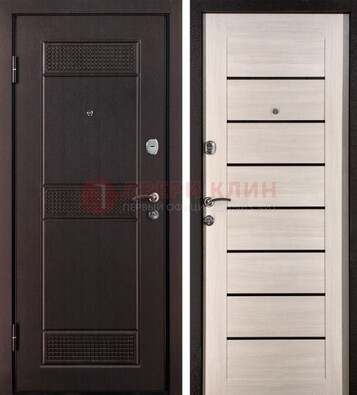 Темная стальная дверь с МДФ ДМ-147 для улицы в Твери