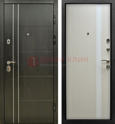 Морозостойкая темная металлическая дверь с МДФ ДМ-164 в Белгороде