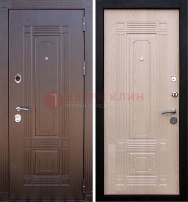 Коричневая входная дверь с МДФ ДМ-173 для кирпичного дома в Белгороде