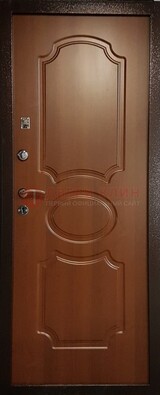 Коричневая металлическая дверь с МДФ ДМ-177 в Твери