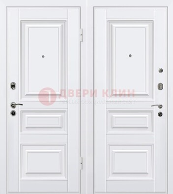 Белая металлическая дверь с МДФ ДМ-179 в Твери
