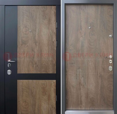 Темная стальная дверь с филенчатой МДФ Беленый дуб ДМ-206 в Твери