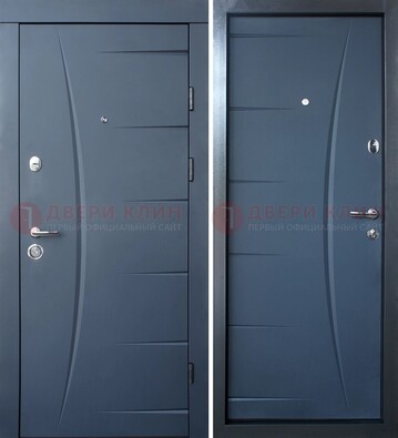 Темная входная филенчатая дверь с МДФ Белый дуб ДМ-213 в Твери