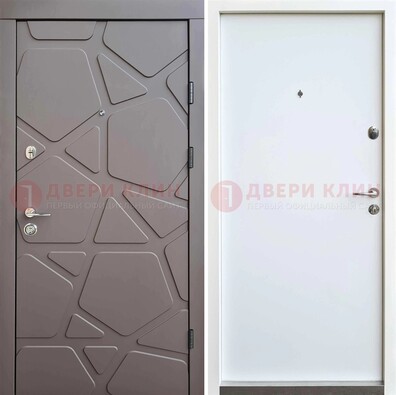 Серая входная дверь с филенчатой МДФ ДМ-216 в Перми