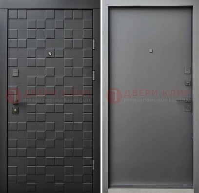 Темная стальная филенчатая дверь с МДФ ДМ-221 в Белгороде