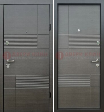 Темная входная дверь с МДФ Темный орех ДМ-225 в Твери