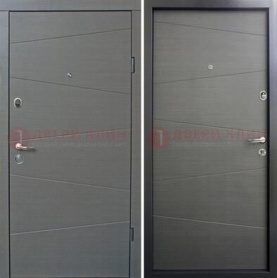 Темная стальная дверь с филенчатой МДФ внутри ДМ-228 в Белгороде
