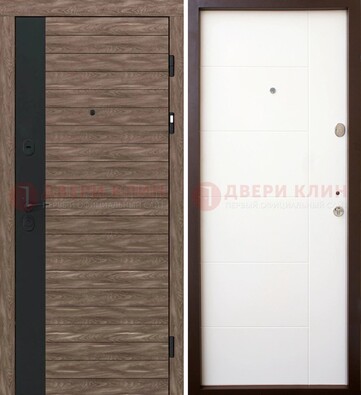 Темная металлическая филенчатая дверь c МДФ Беленый дуб ДМ-239 в Белгороде