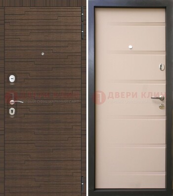 Светлая железная дверь c фрезерованной МДФ ДМ-248 в Твери
