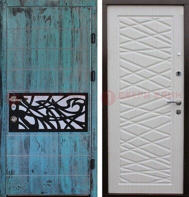 Светлая железная дверь c МДФ Миланский орех ДМ-250 в Белгороде