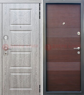 Филенчатая входная дверь c МДФ Беленый дуб ДМ-252 в Твери