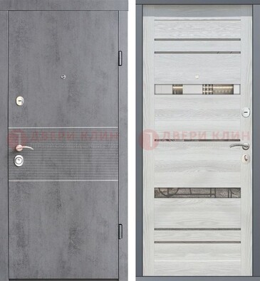 Входная железная дверь c филенчатой МДФ Орех тисненый ДМ-262 в Твери