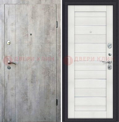Железная белая дверь c МДФ со стеклом ДМ-264 в Твери