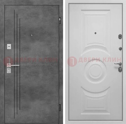 Металлическая коричневая дверь с МДФ Махагон внутри ДМ-287 в Твери
