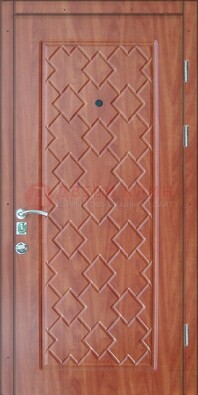 Коричневая металлическая дверь с МДФ-28 в Твери