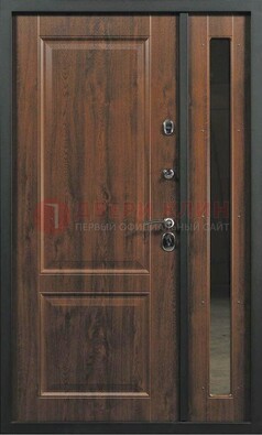 Темная железная дверь с панелью МДФ с зеркалом ДМ-338 в Твери