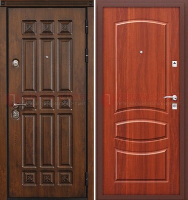 Темная металлическая дверь с МДФ и узором ДМ-364 в Твери