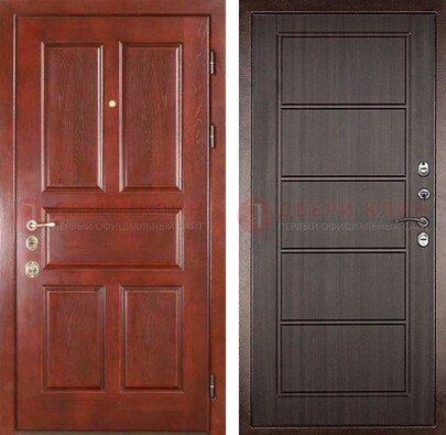 Красная металлическая дверь с МДФ в квартиру ДМ-387 в Твери