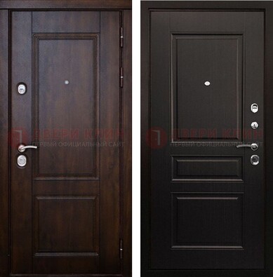 Классическая железная дверь с темными МДФ панелями ДМ-390 в Твери
