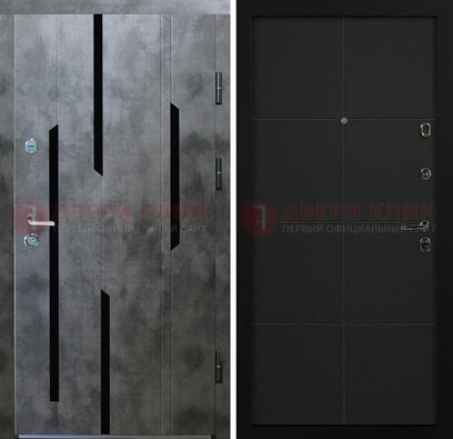 Стальная дверь с МДФ в темном цвете ДМ-415 в Твери