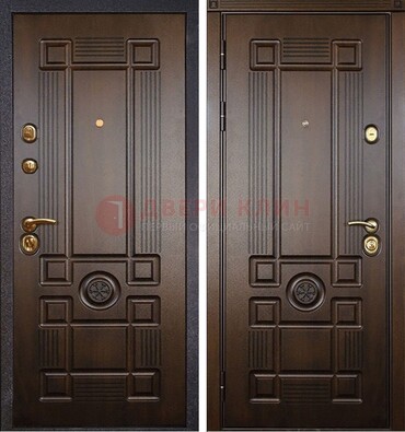 Квартирная коричневая железная дверь с МДФ ДМ-45 в Белгороде