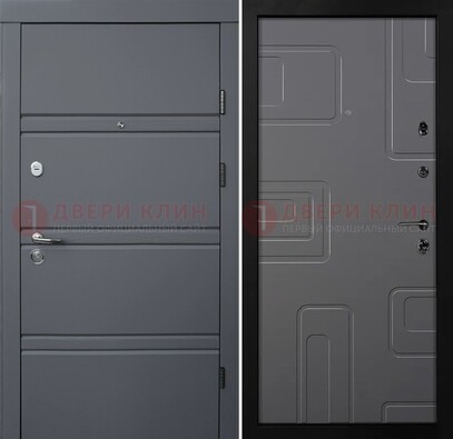 Серая металлическая дверь с МДФ в квартиру ДМ-485 в Твери