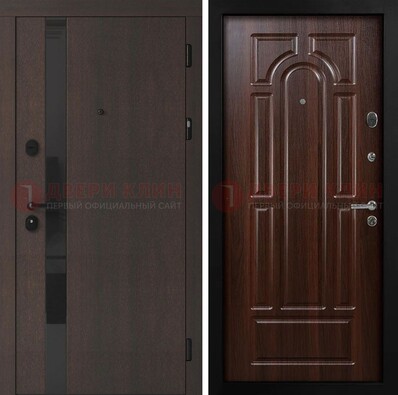 Темная входная дверь с МДФ панелями в квартиру ДМ-499 в Твери