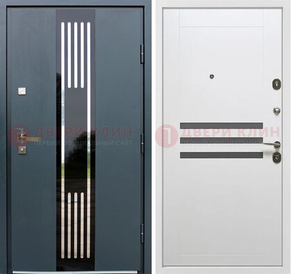 Темная квартирная дверь с разными МДФ ДМ-504 в Твери