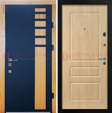 Двухцветная железная дверь с МДФ в квартиру ДМ-511 в Твери