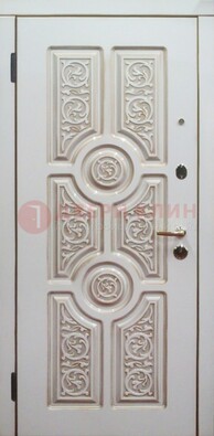 Уличная белая дверь для загородного дома с МДФ ДМ-529 в Твери