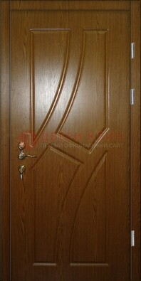 Коричневая металлическая дверь с МДФ ДМ-64 в Твери