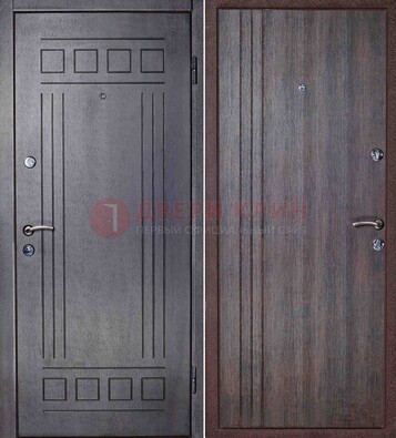 Темная стальная дверь с МДФ с рисунком ДМ-83 в Волгограде
