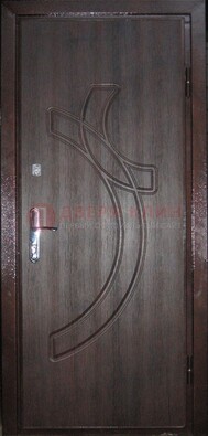 Коричневая входная дверь с МДФ с рисунком ДМ-9 в Твери