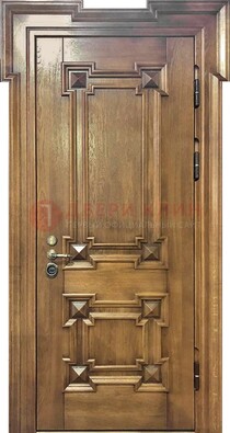 Филенчатая железная дверь с массивом дуба ДМД-56 в Твери