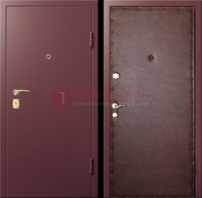 Бордовая железная дверь с нитроэмалью ДН-1 в Твери