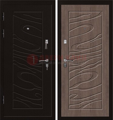 Темная железная дверь с порошковым окрасом ДП-127 в Твери