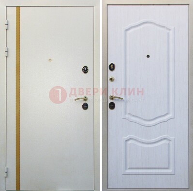 Белая входная дверь с порошковым напылением ДП-136 в Твери