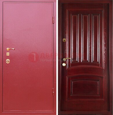 Красная металлическая дверь с порошковым напылением ДП-165 в Твери